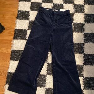 The Loft Palmer Wide Leg Navy Blue Corduroy Pants Size 4